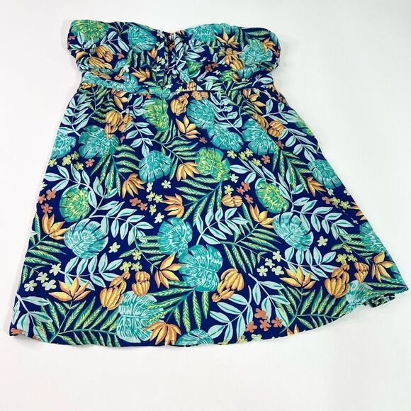 Modcloth Halter Dress Women's 1X  Hawaiian Flowy Backless Convertible Beachy New - Picture 1 of 13
